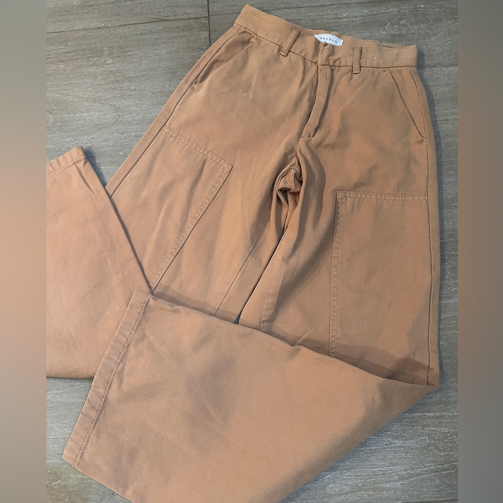NWT PacSun Women's Brown High-Rise Wide-Leg Workwear Trouser Size 22